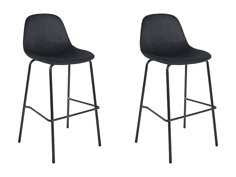 Chaise De Bar Giulia Noir - Lot De 2 Noir
