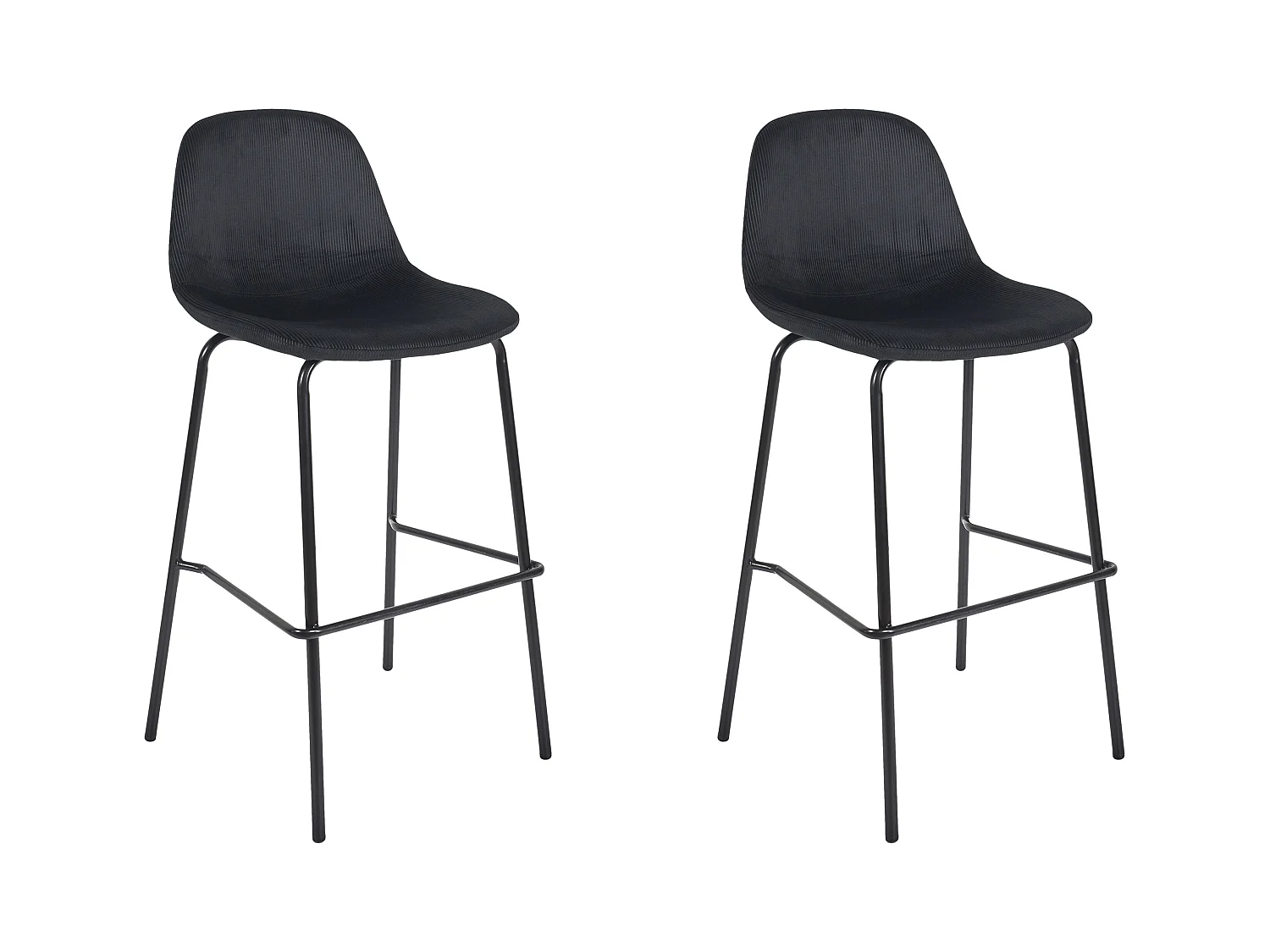 Chaise De Bar Giulia Noir - Lot De 2 Noir