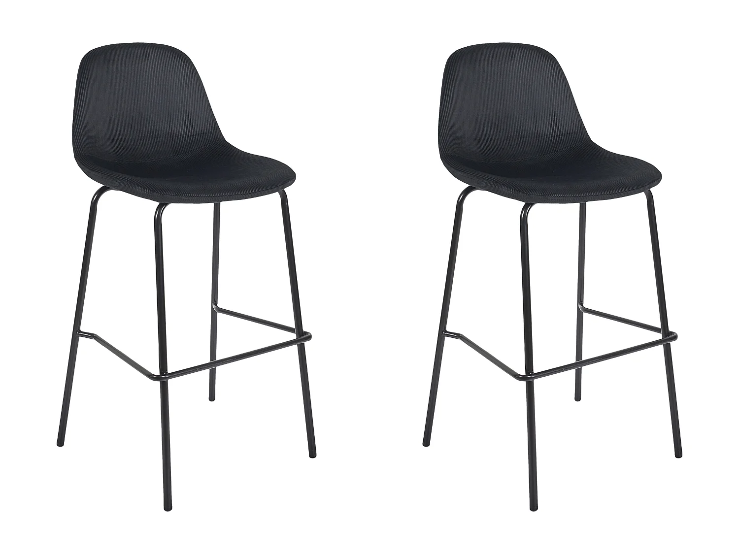 Chaise De Bar Giulia Noir - Lot De 2 Noir