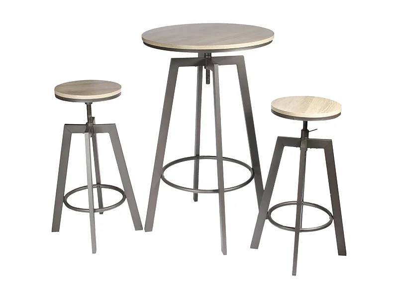 Table Mange Debout 2 Tabourets Reglables Aria