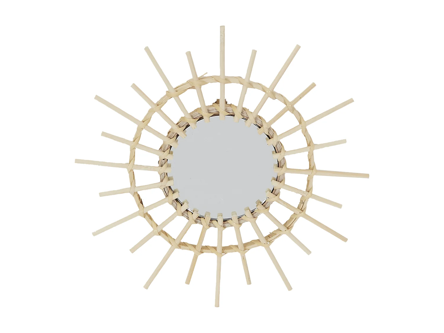 Miroir Rotin X3 28cm Marron