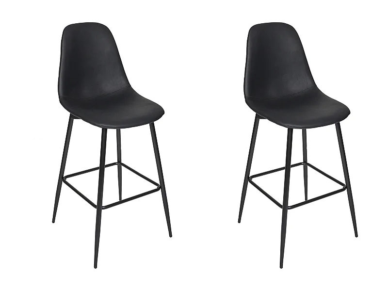 Chaise De Bar Amber Noir - Lot De 2 Noir