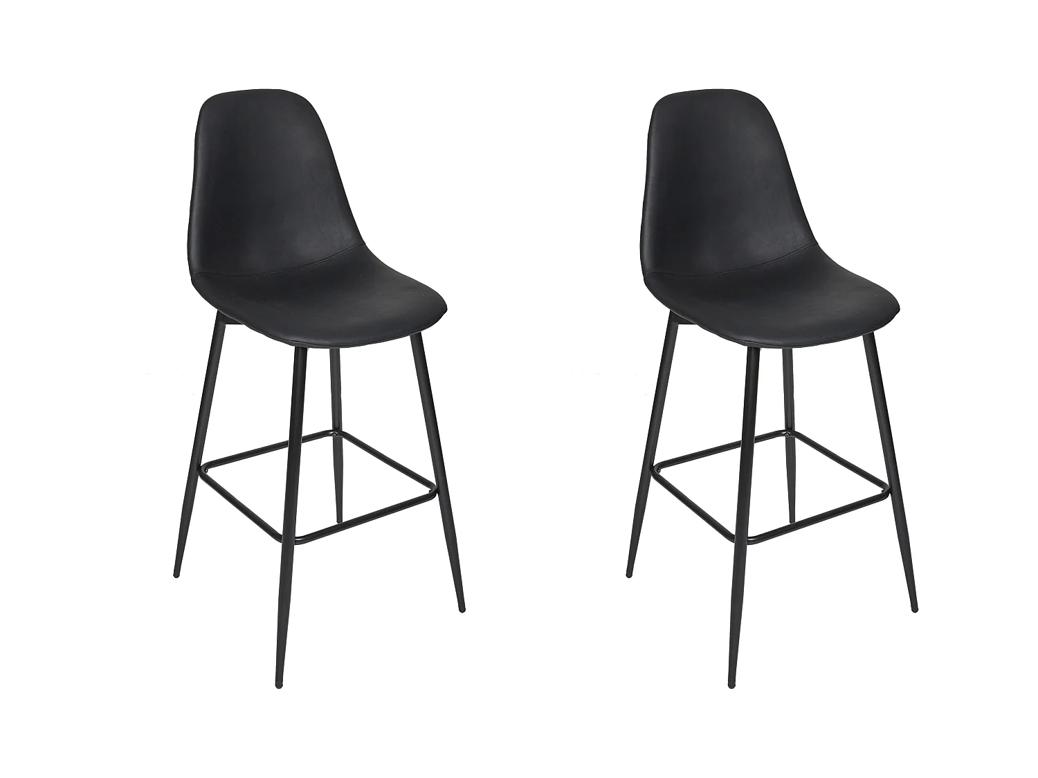 Chaise De Bar Amber Noir - Lot De 2 Noir