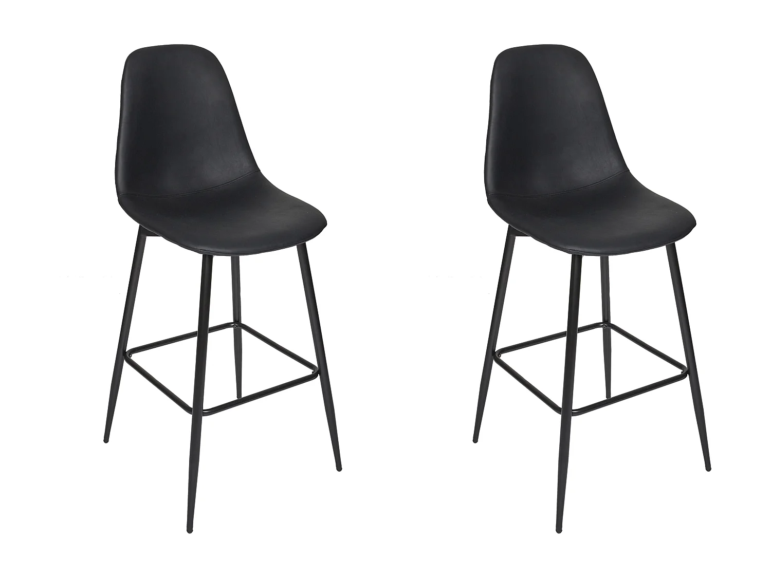 Chaise De Bar Amber Noir - Lot De 2 Noir