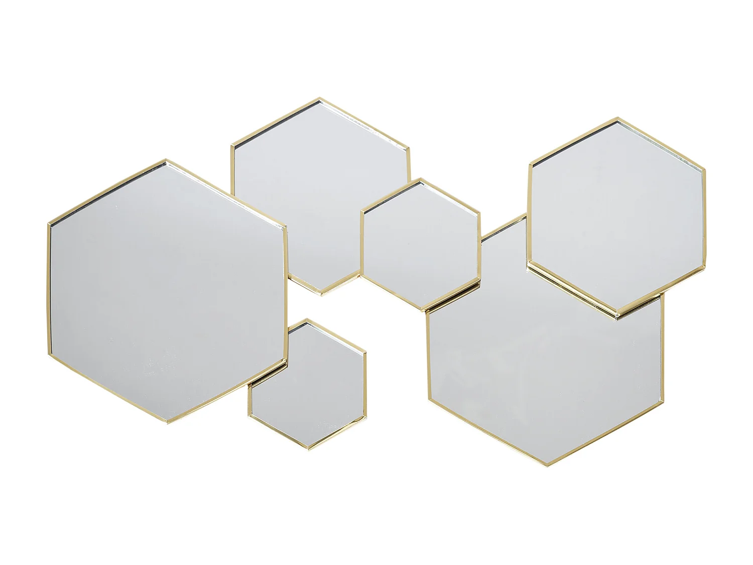Decoration Miroir Hexagonal Or