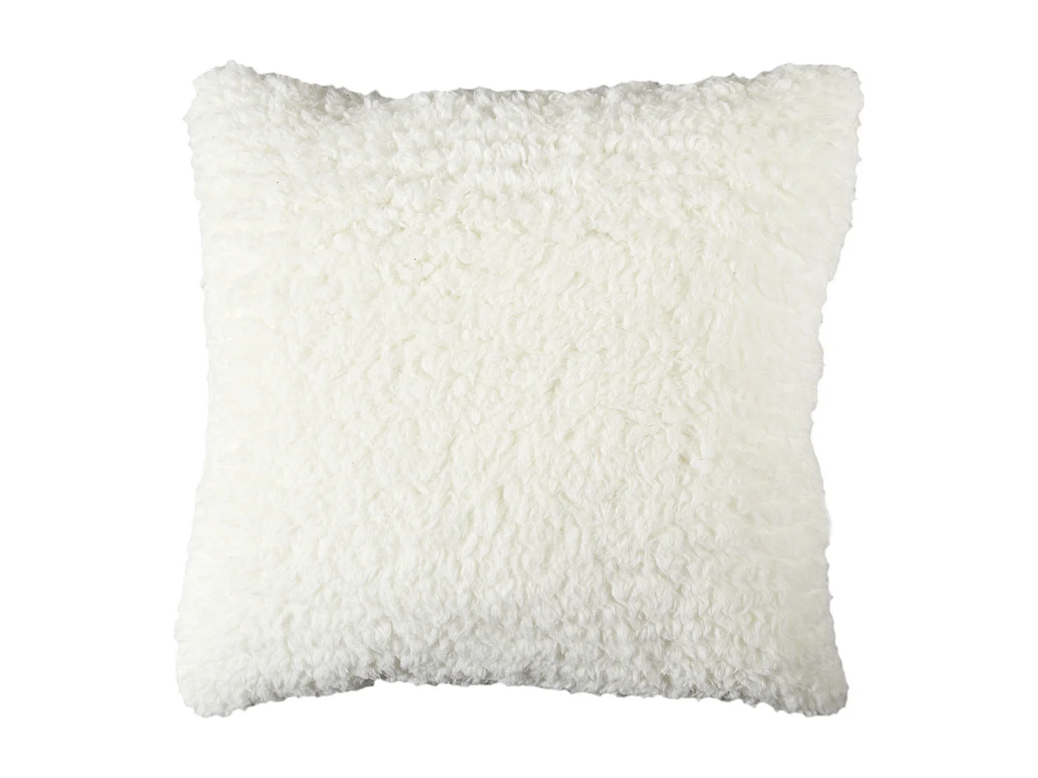 Coussin Sherpa Blanc Motif Triange 40x40cm Blanc