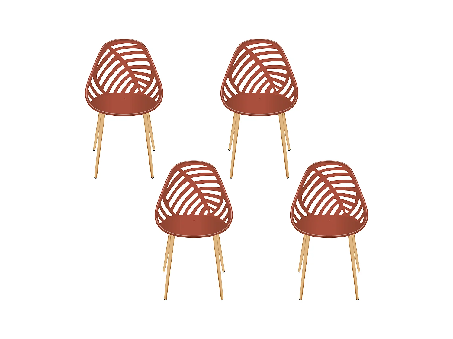 Chaise Alameda Terracotta - Lot De 4 Orange