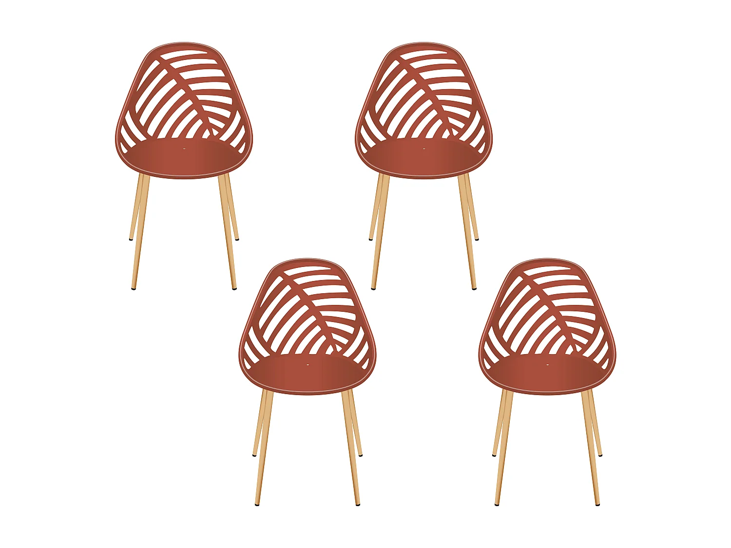 Chaise Alameda Terracotta - Lot De 4 Orange