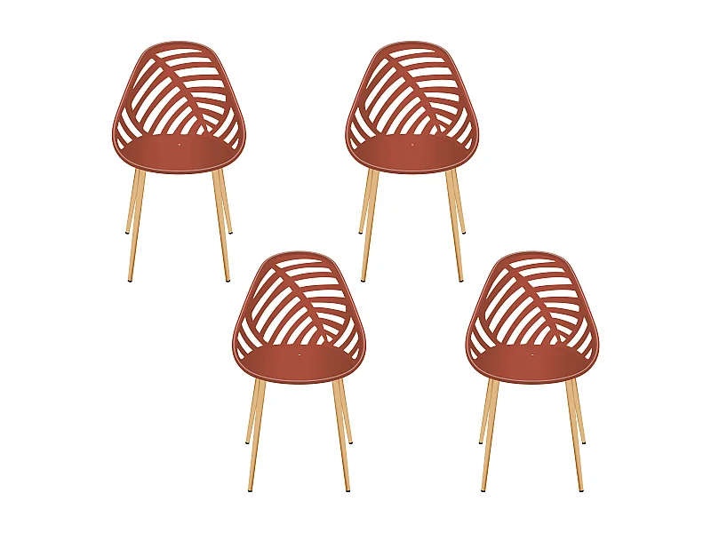 Chaise Alameda Terracotta - Lot De 4 Orange