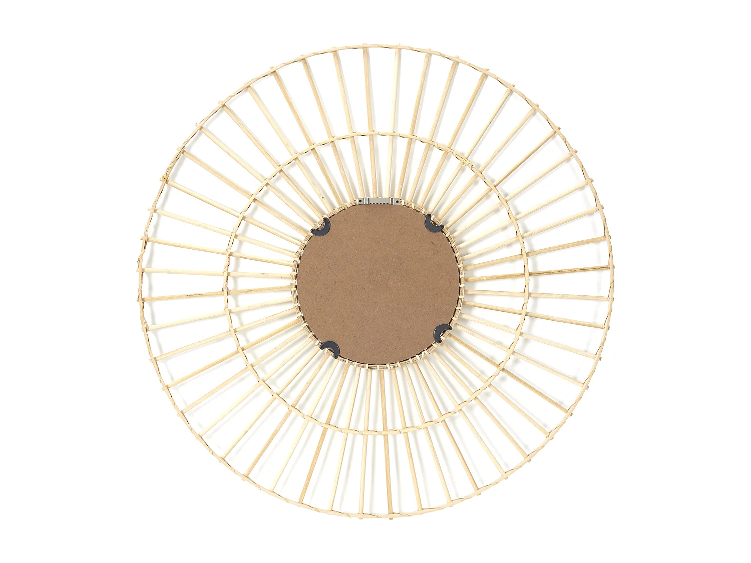 Miroir Rotin Rond 75cm Beige