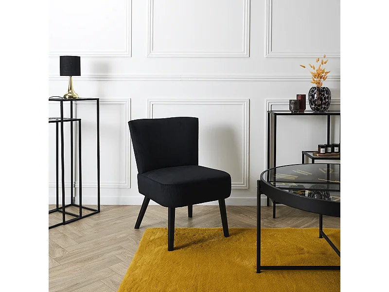 Fauteuil Crapaud Giulia Noir Noir