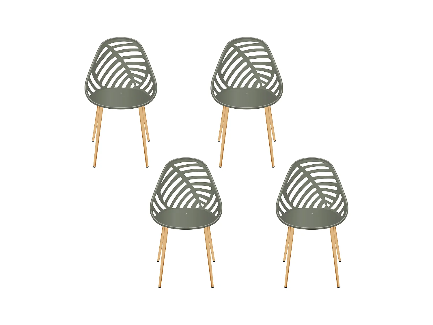 Chaise Mollina Olive - Lot De 4 Vert