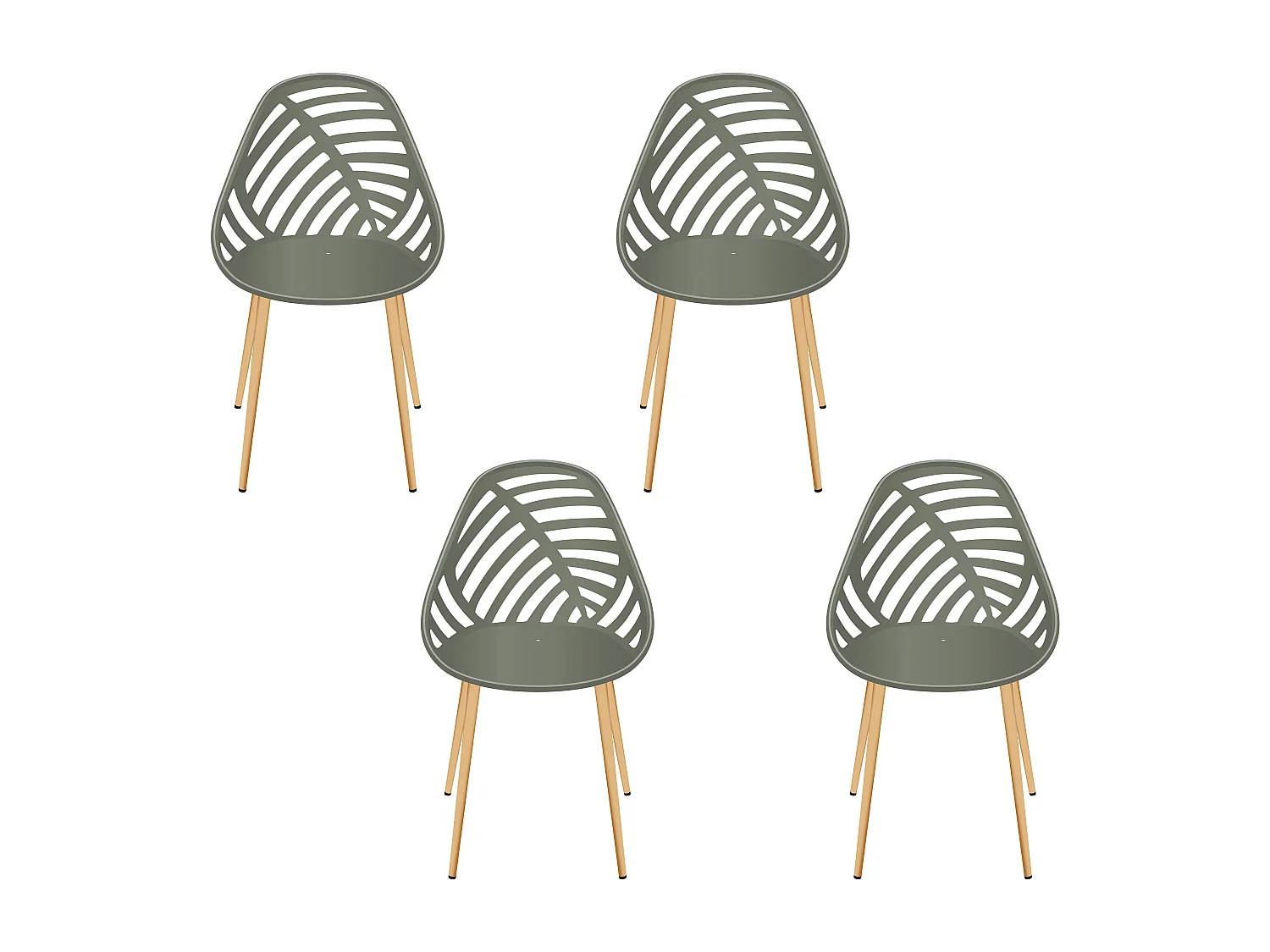 Chaise Mollina Olive - Lot De 4 Vert