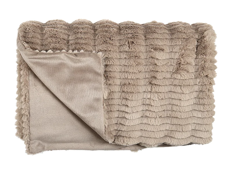 Plaid Imit Fourrure Opulence Taupe 120x150cm Marron