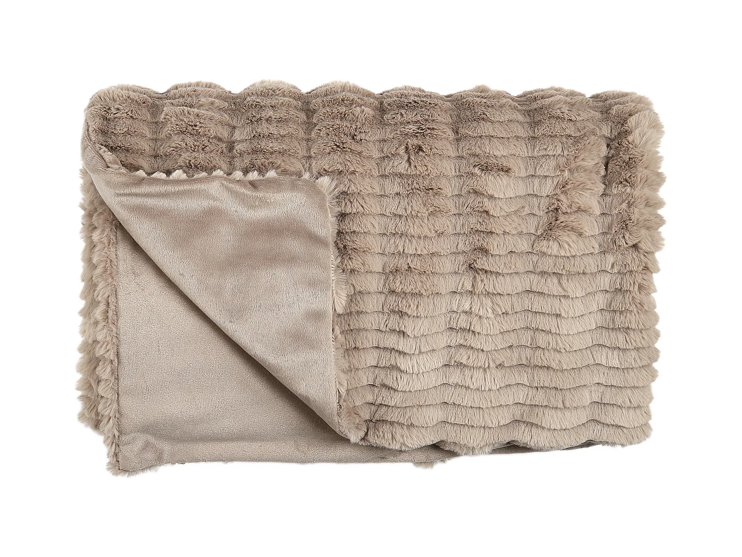 Plaid Imit Fourrure Opulence Taupe 120x150cm Marron