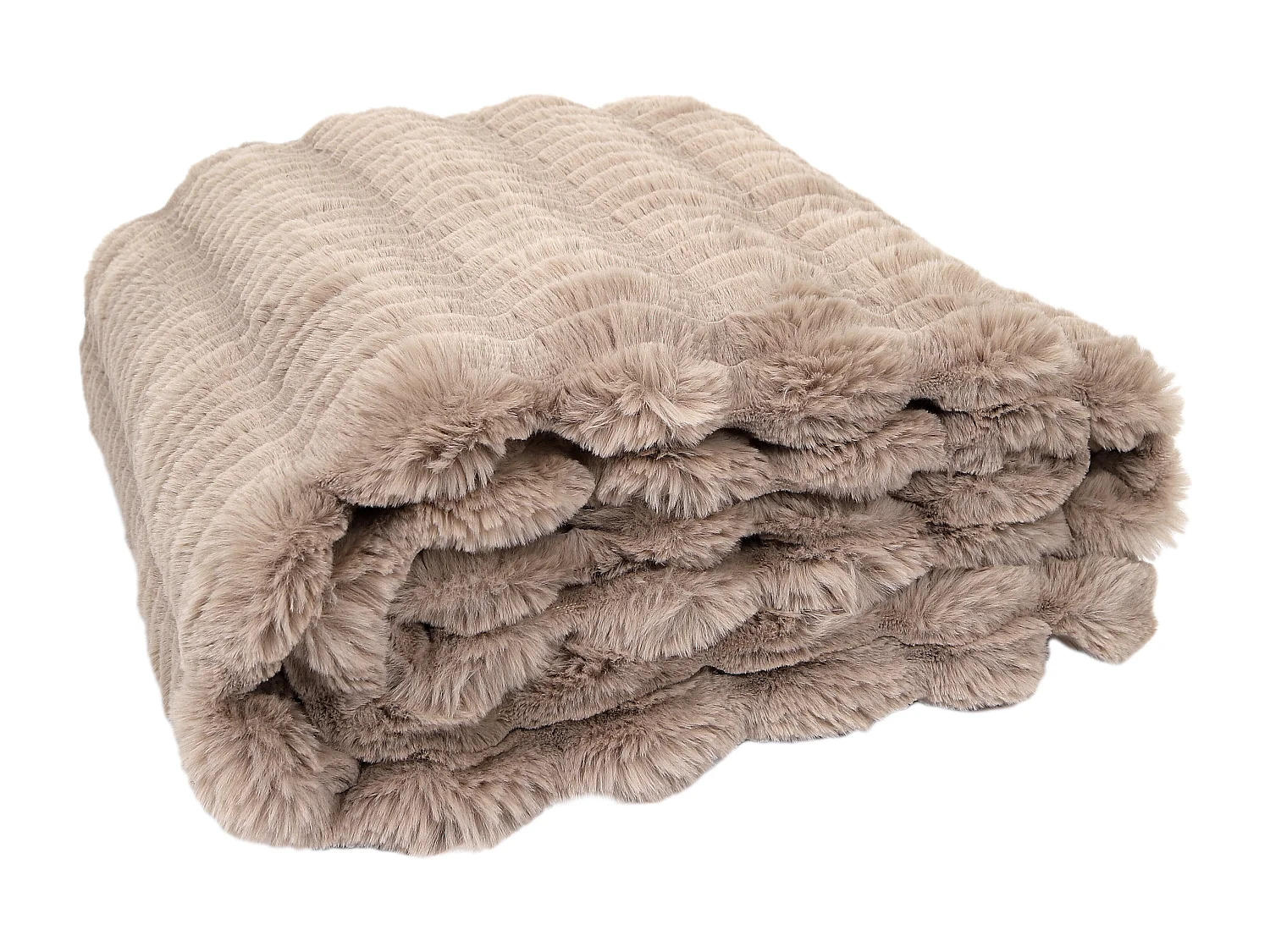 Plaid Imit Fourrure Opulence Taupe 120x150cm Marron