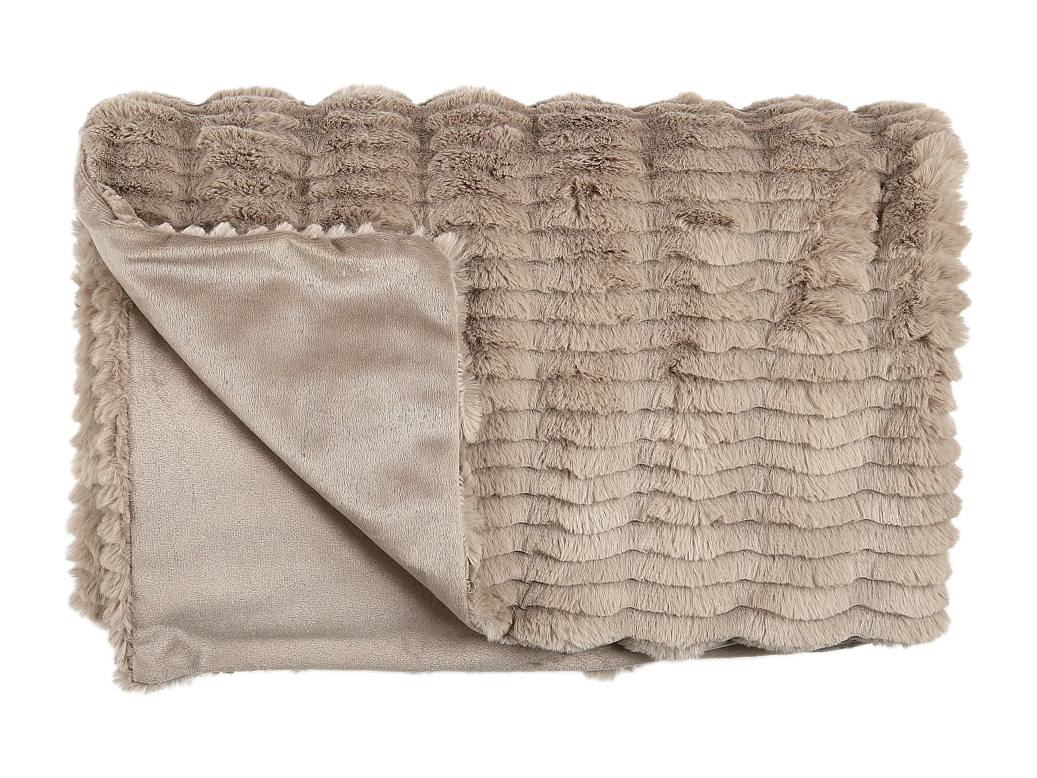 Plaid Imit Fourrure Opulence Taupe 120x150cm Marron