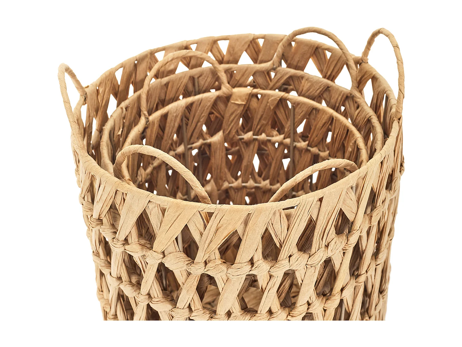 Panier Ajoure Avec Anses X3 Marron