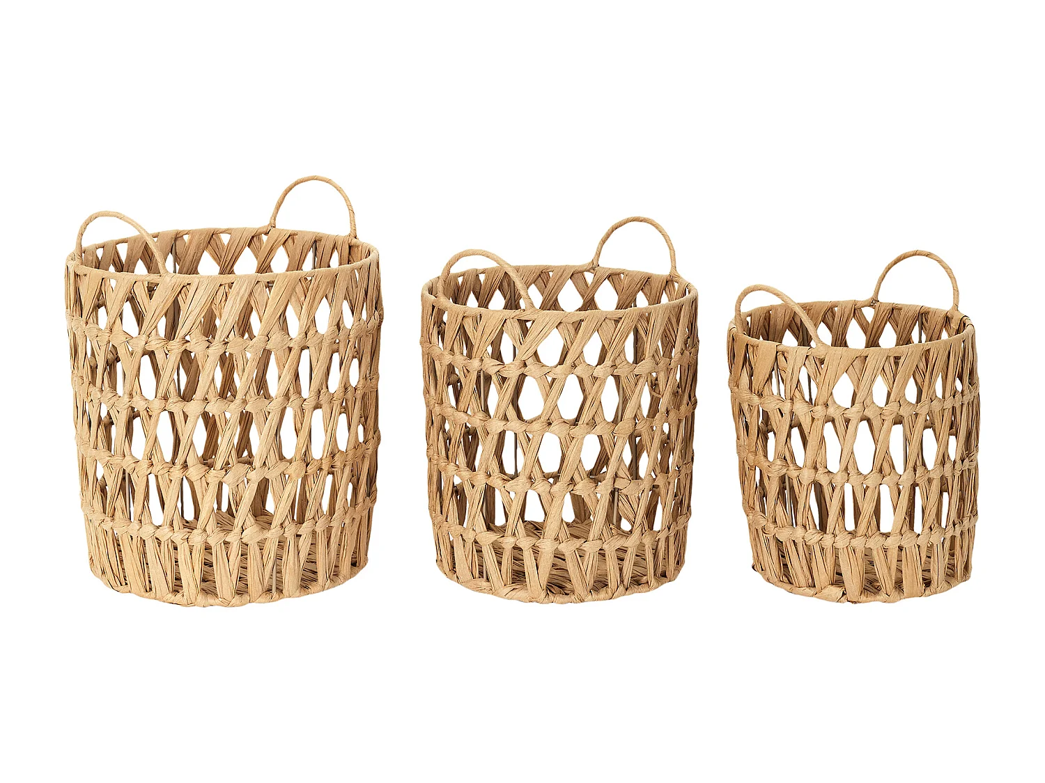 Panier Ajoure Avec Anses X3 Marron