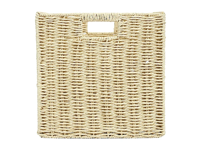 Cube De Rangement Tresse Pliable 30x30cm Marron