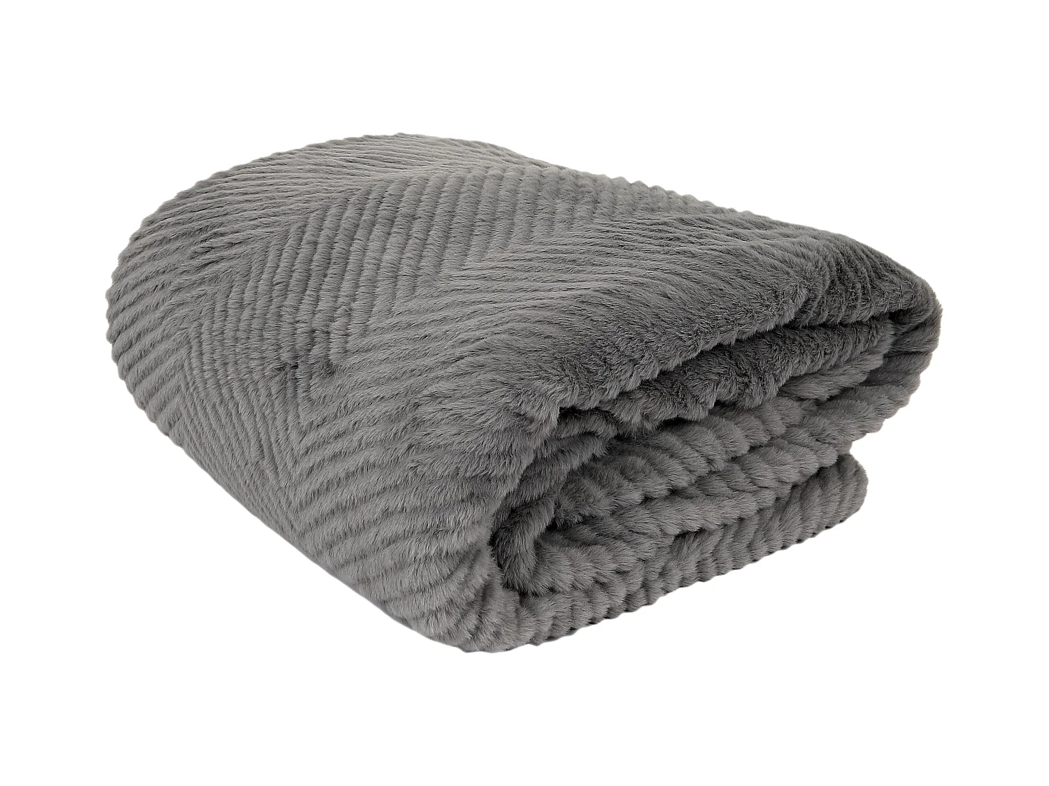 Plaid Imit Fourrure Gris Et Sherpa 140x200cm Gris