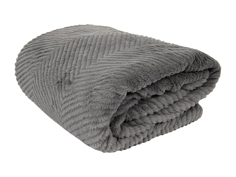 Plaid Imit Fourrure Gris Et Sherpa 140x200cm Gris