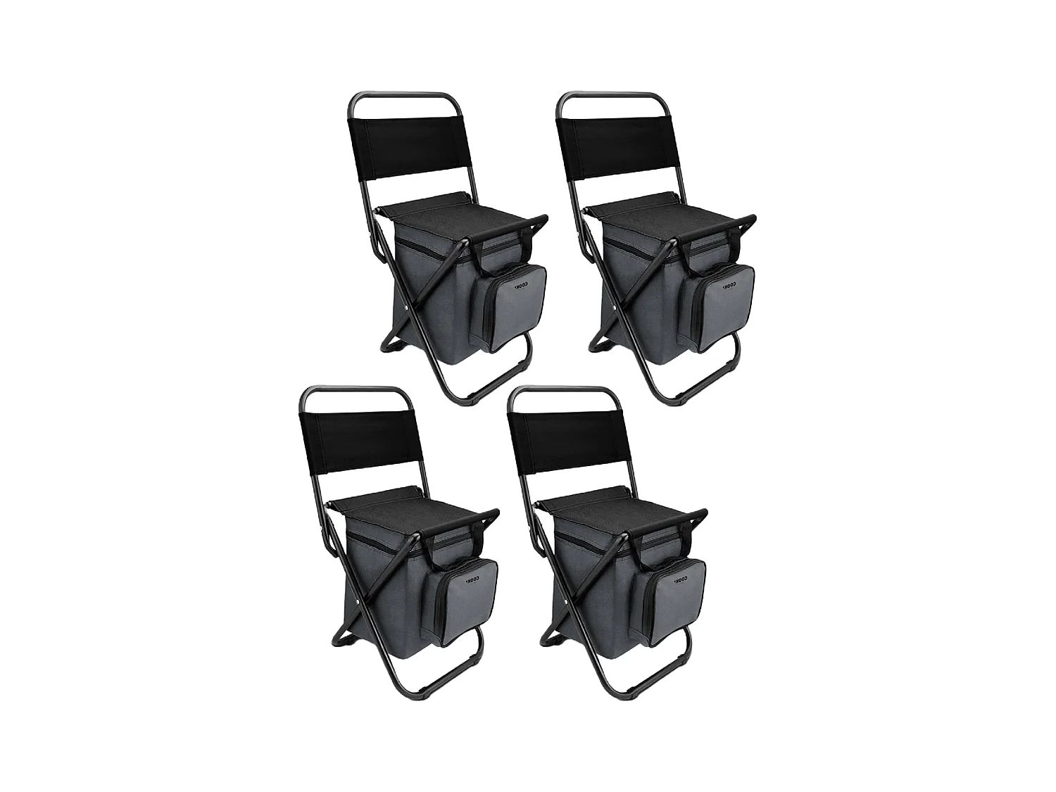 Chaise Pliante Sac Fraicheur - Lot De 4 Gris, Noir