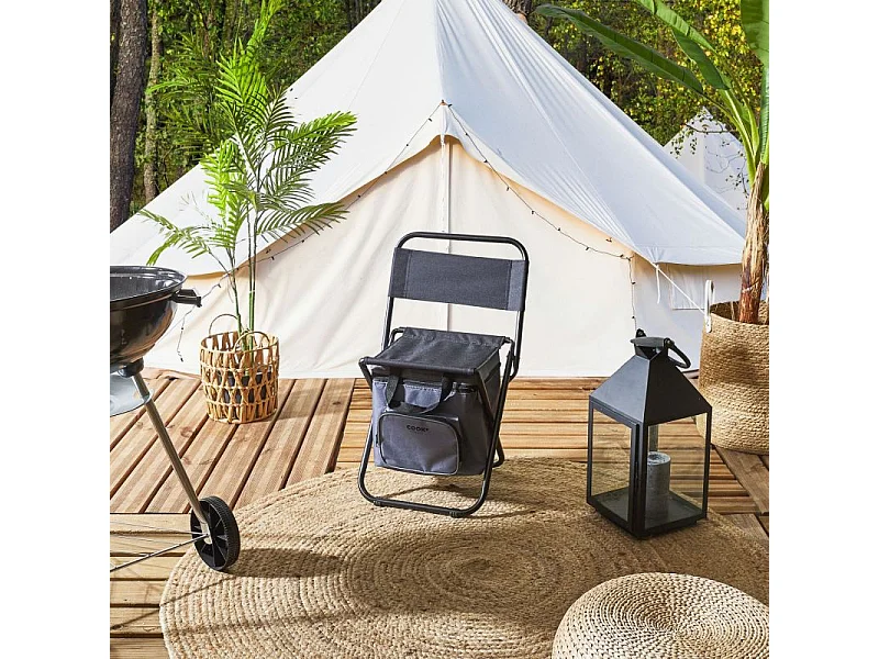 Chaise Pliante Sac Fraicheur - Lot De 4 Gris, Noir