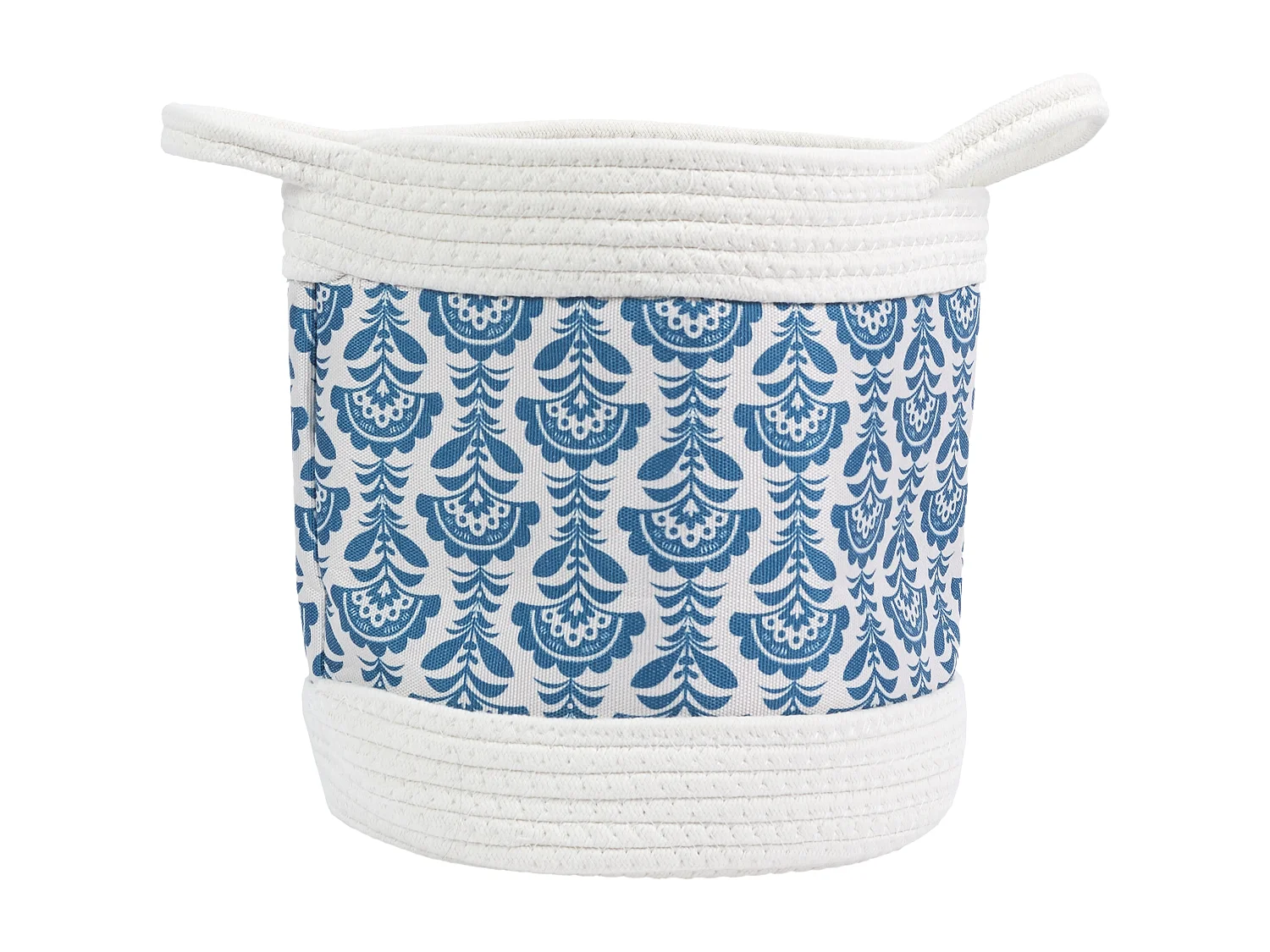 Panier De Rangement Coton Jaipur X3 Bleu, Blanc