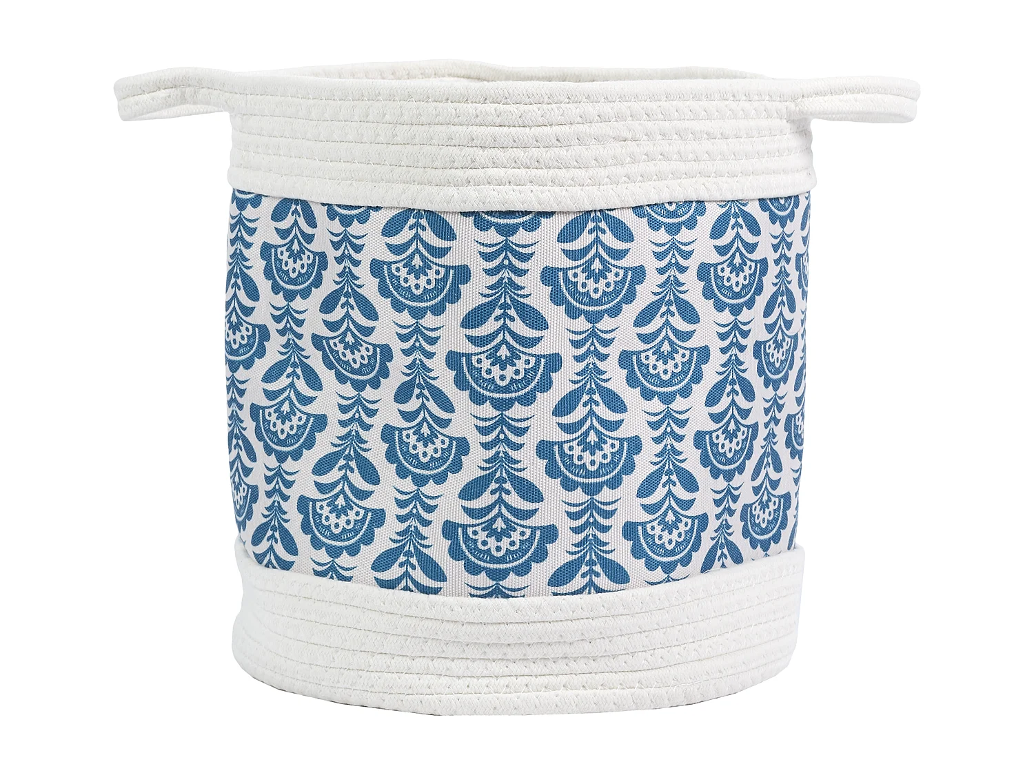 Panier De Rangement Coton Jaipur X3 Bleu, Blanc