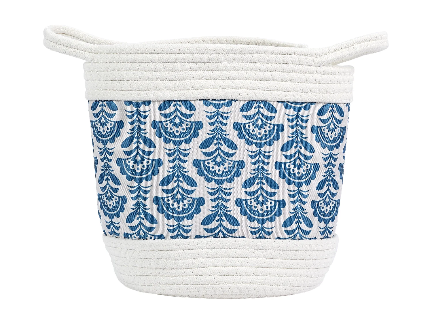 Panier De Rangement Coton Jaipur X3 Bleu, Blanc