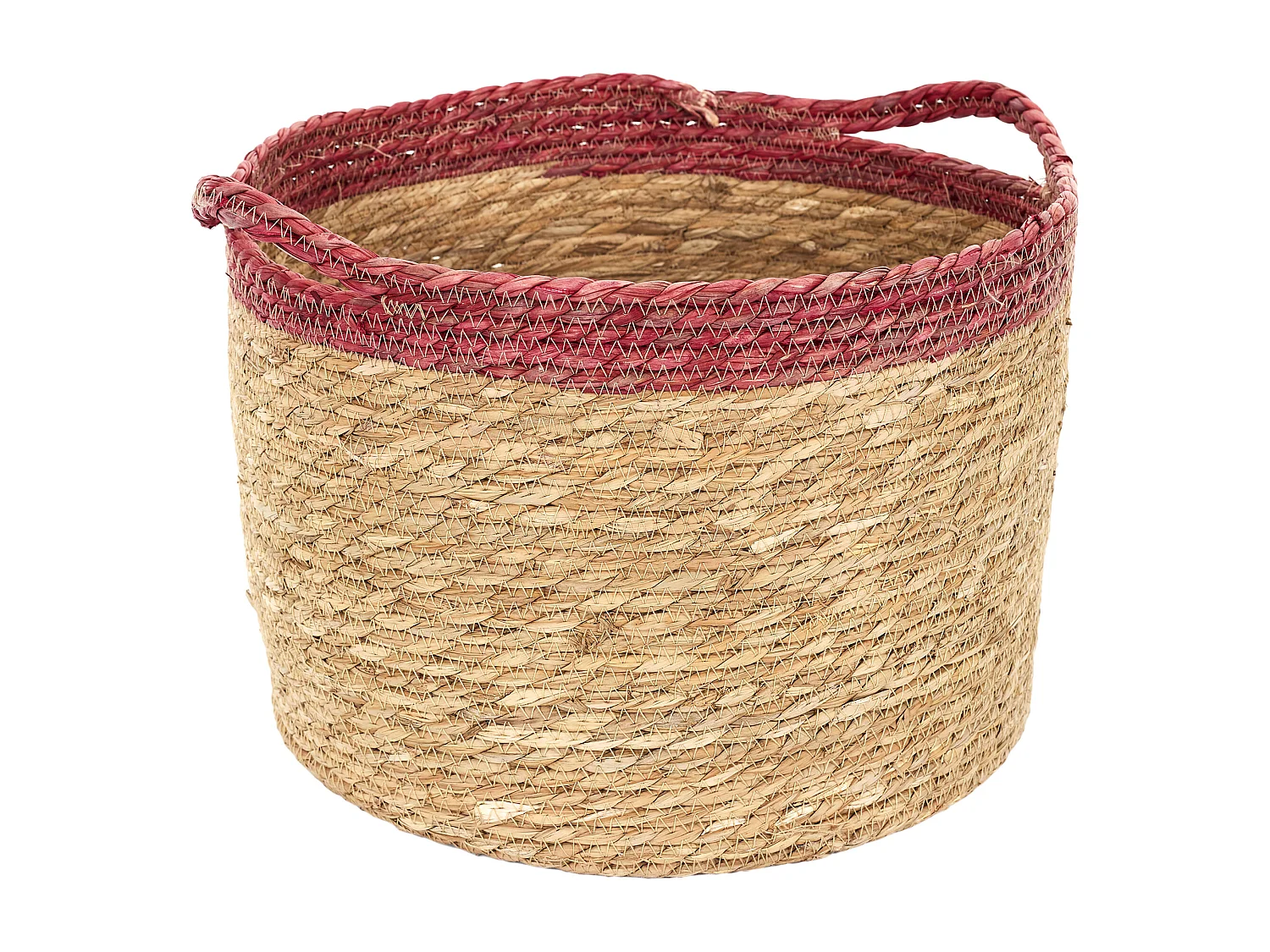 Panier Tresse Bicolore X3 Marron, Rouge