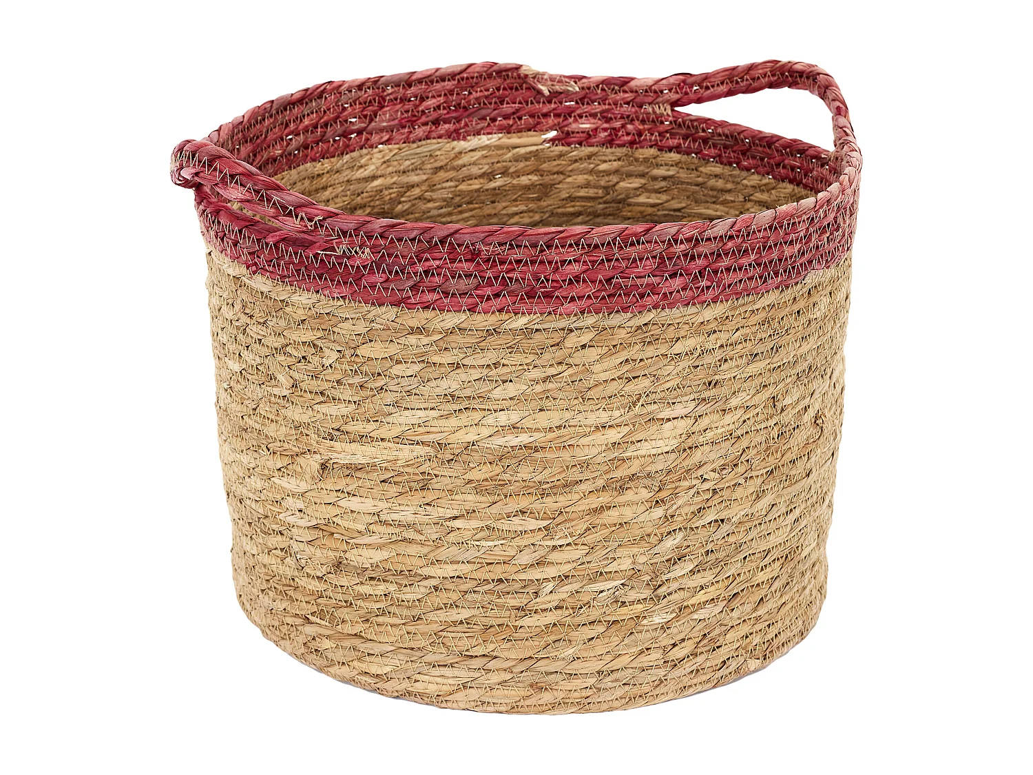 Panier Tresse Bicolore X3 Marron, Rouge
