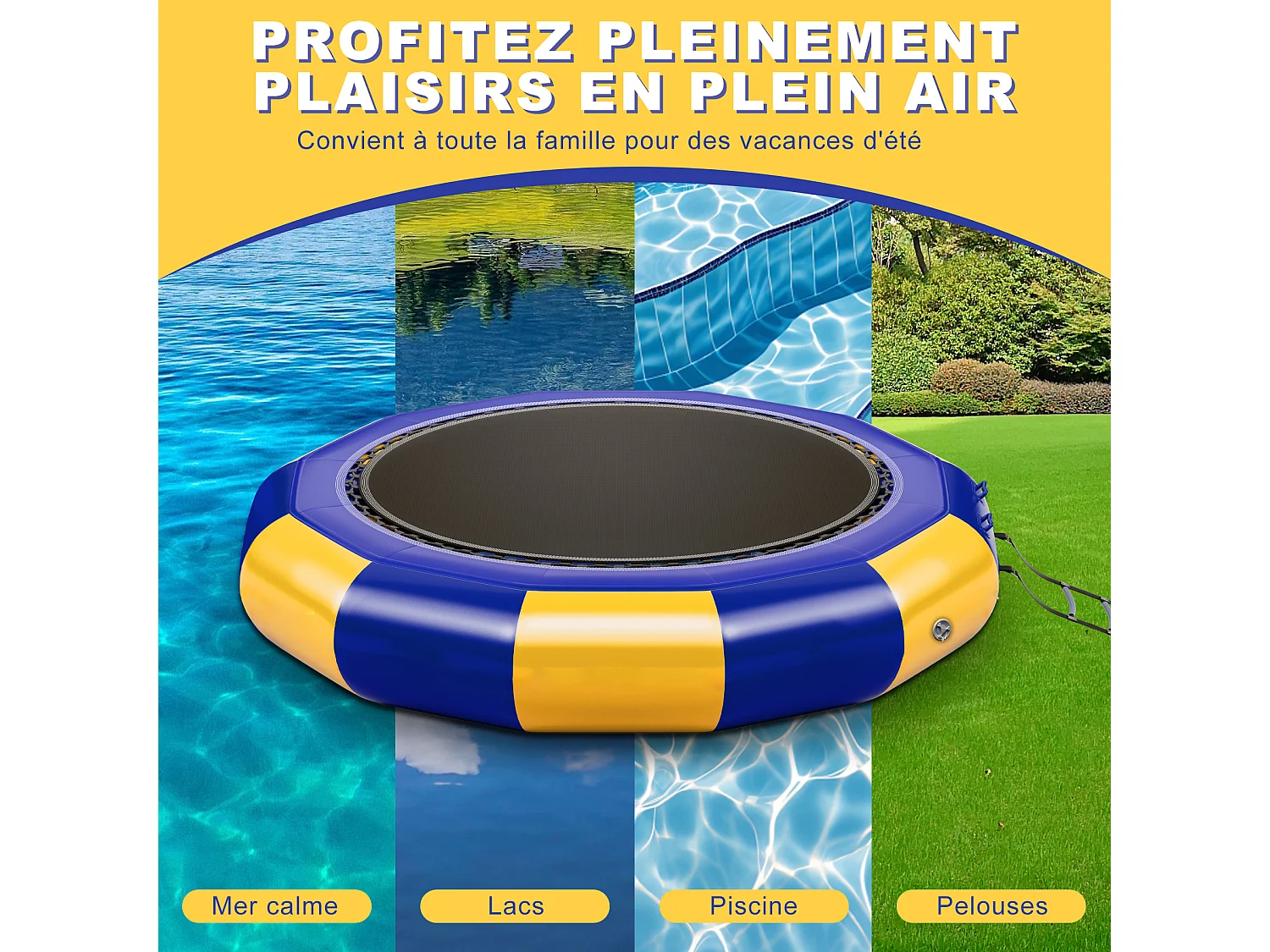 Trampoline aquatique gonflable