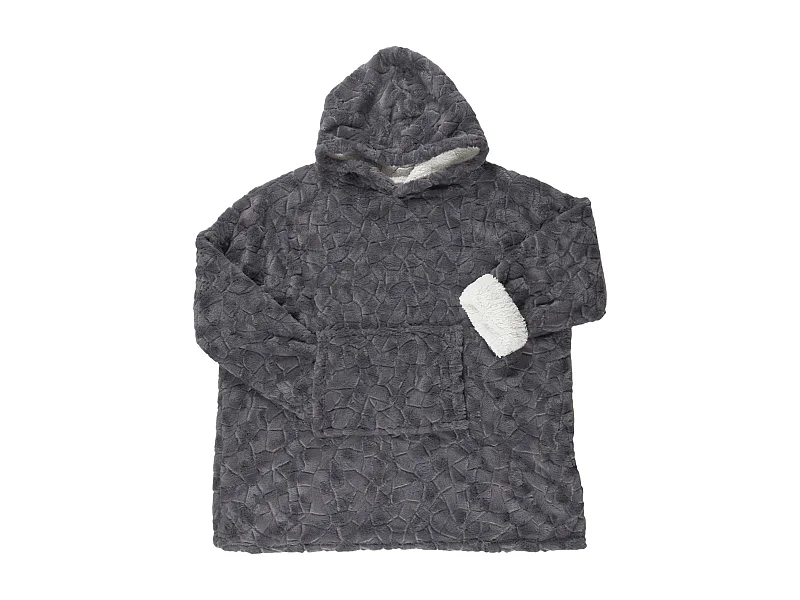 Sweat Plaid Embosse Gris Fonce Gris