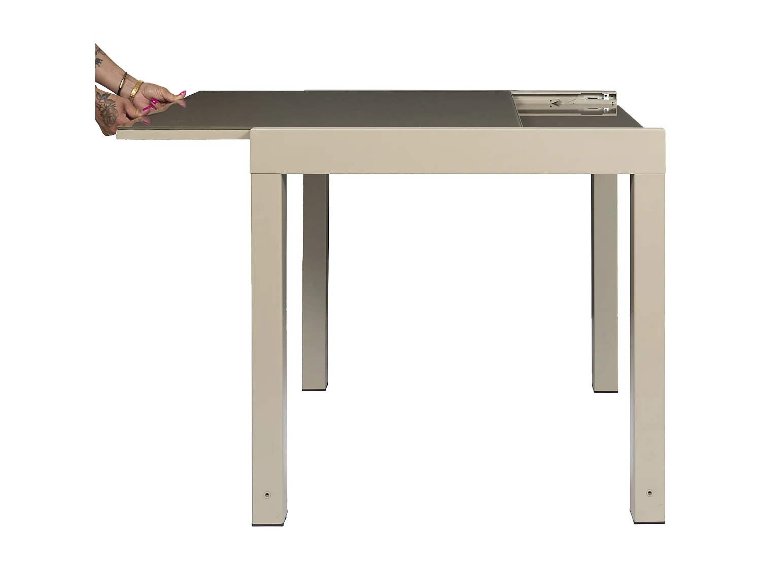 Table Jardin Extensible Haria 80x80x160cm Beige