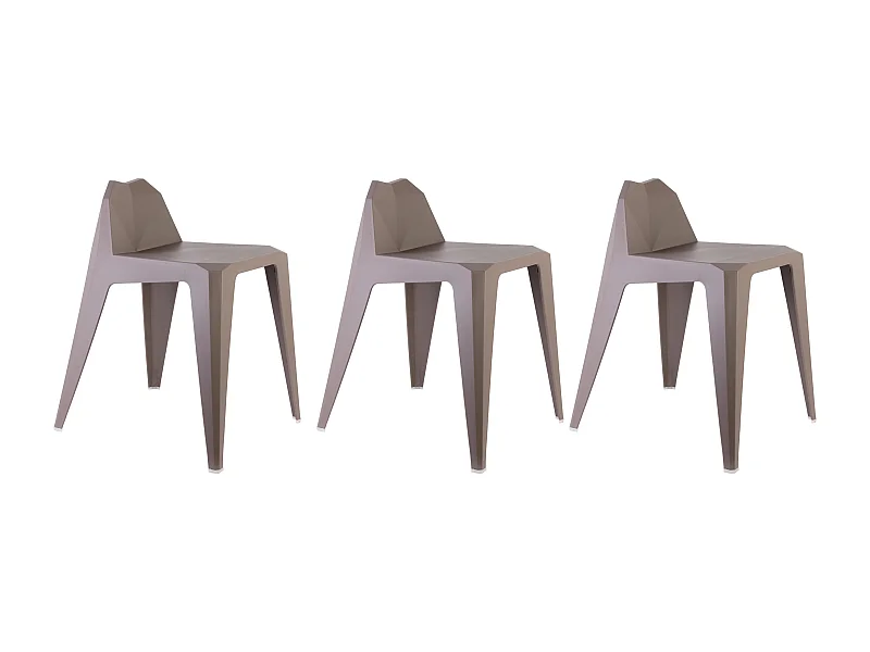 Tabouret Origami Taupe - Lot De 3