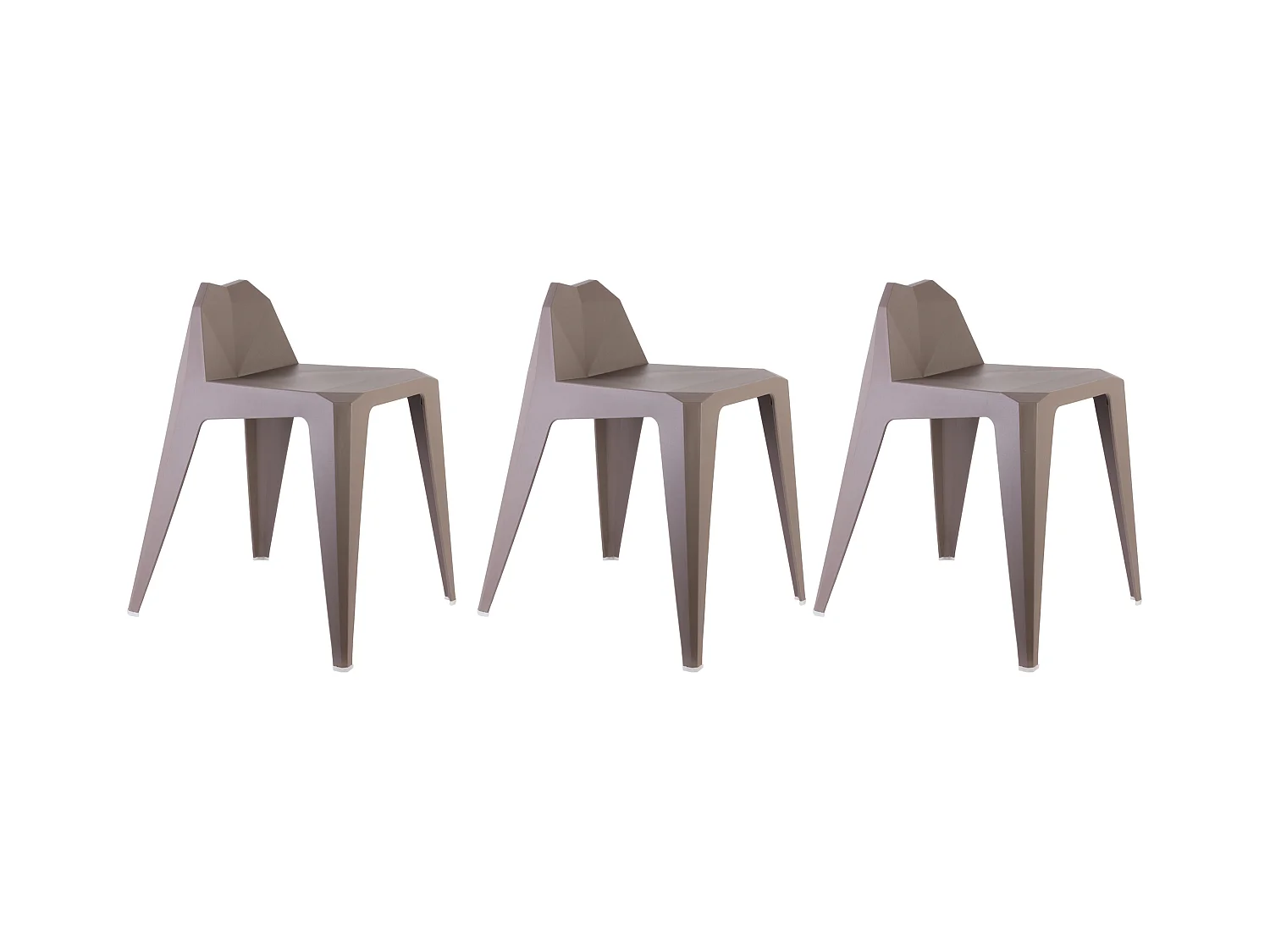 Tabouret Origami Taupe - Lot De 3