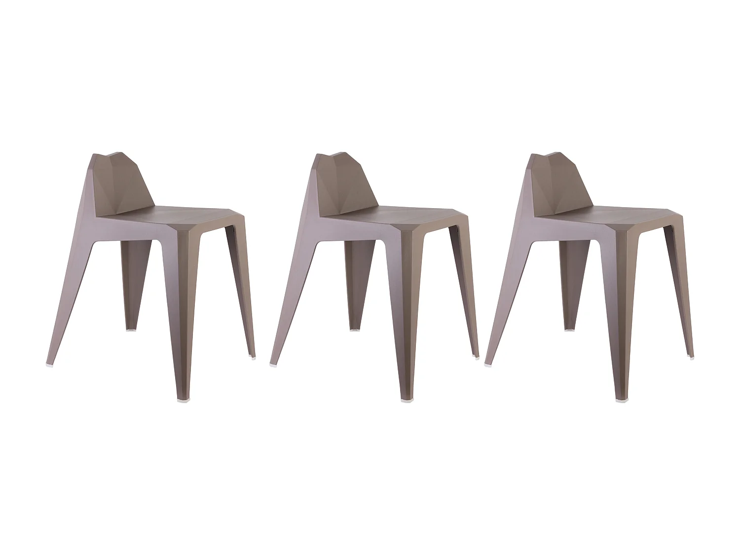 Tabouret Origami Taupe - Lot De 3