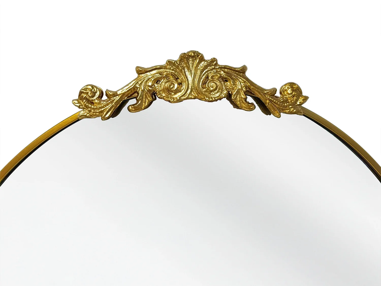 Grand miroir style romantique avec moulure - Métal - L. 80 x H. 180 cm - Doré - INARI