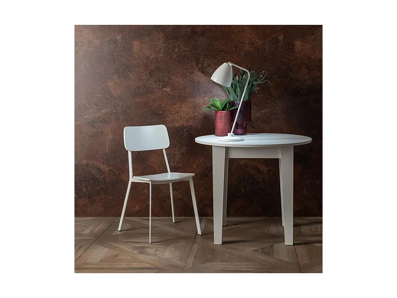 Set di 4 sedie moderne in legno laccato "Ade" da pranzo struttura in metallo cm 51,5x51 82h