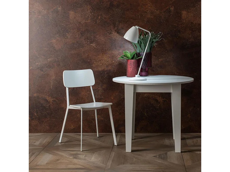 Set di 4 sedie moderne in legno laccato "Ade" da pranzo struttura in metallo cm 51,5x51 82h