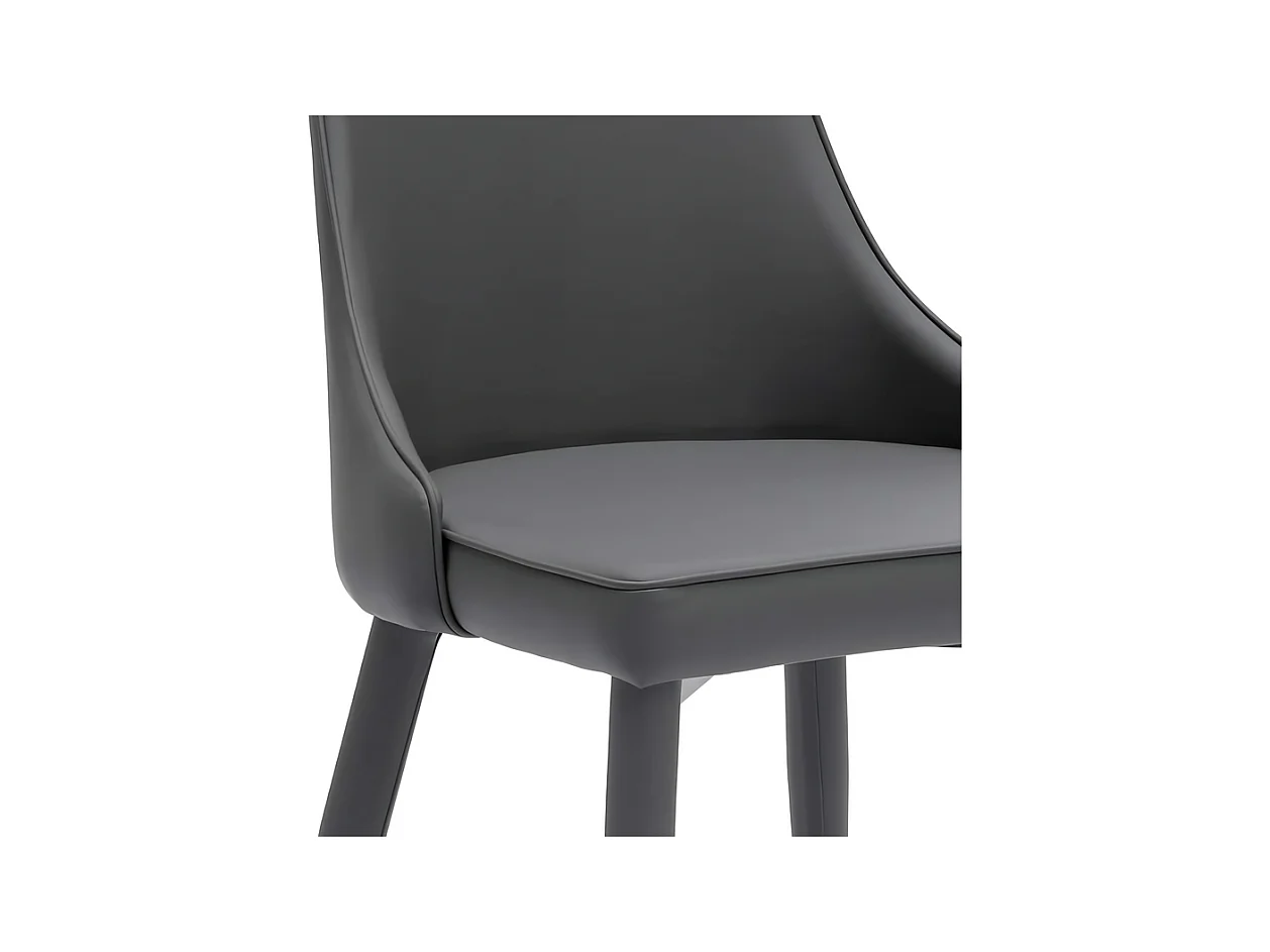 Set di 4 sedie imbottite in similpelle grigio scuro "Dalia" da pranzo moderne cm 46x46 91h