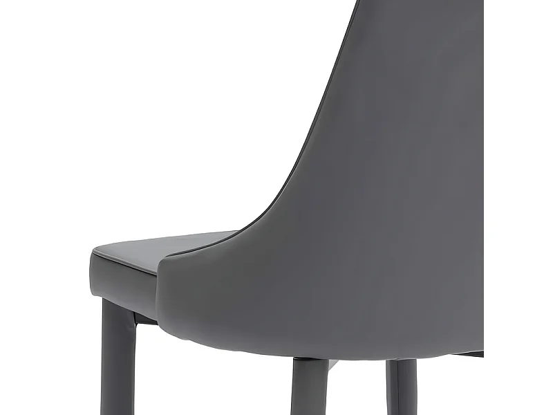 Set di 4 sedie imbottite in similpelle grigio scuro "Dalia" da pranzo moderne cm 46x46 91h
