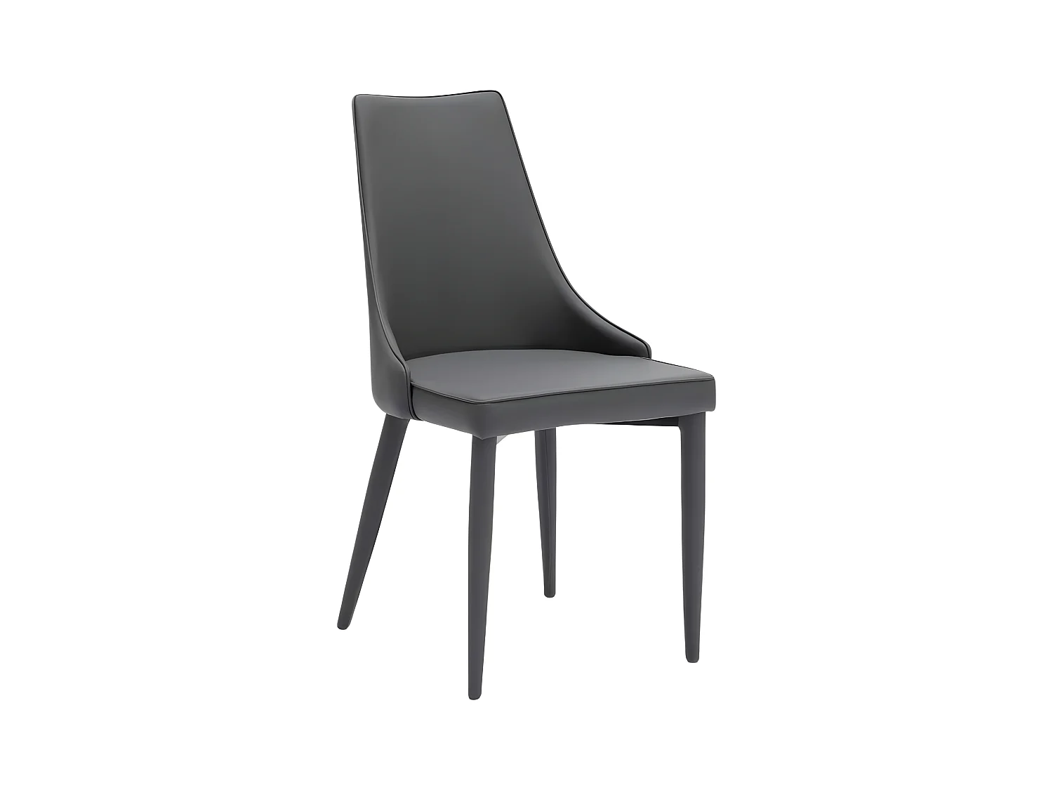 Set van 4 imbottite stoelen in similpelle grijze scuro "Dalia" van moderne pranzo cm 46x46 91h