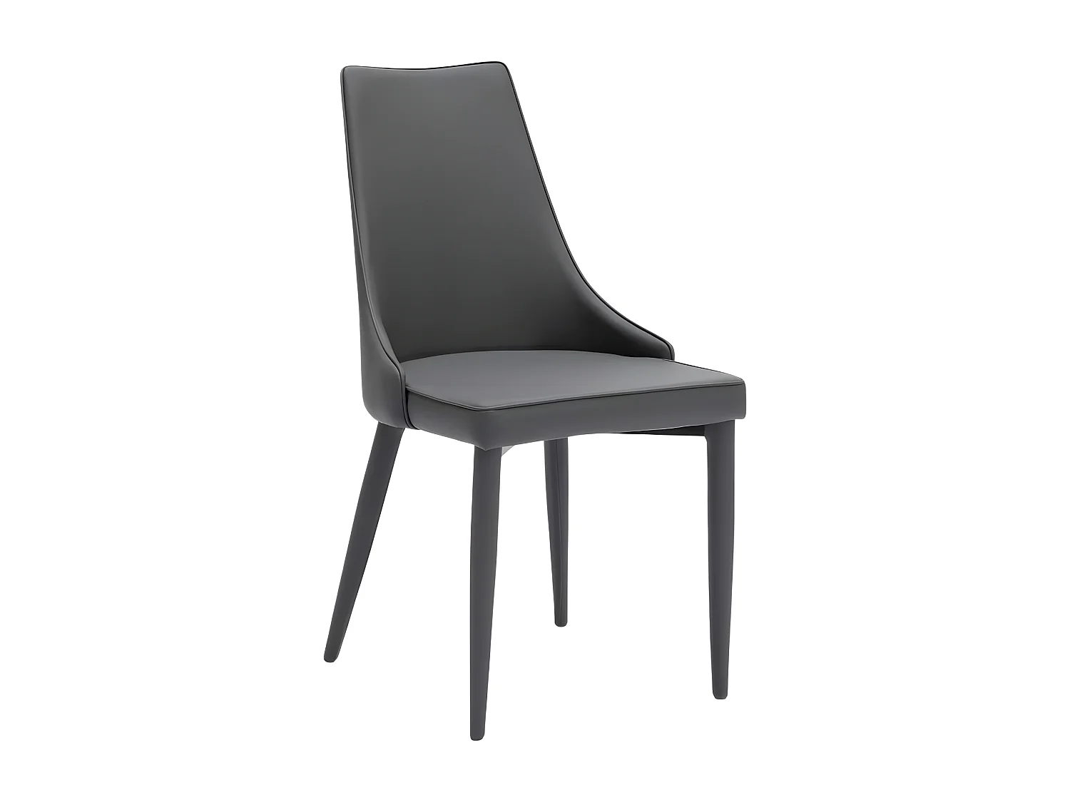 Set di 4 sedie imbottite in similpelle grigio scuro "Dalia" da pranzo moderne cm 46x46 91h