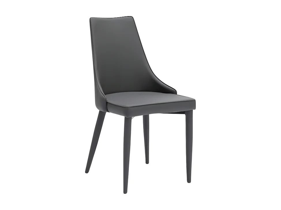 Set di 4 sedie imbottite in similpelle grigio scuro "Dalia" da pranzo moderne cm 46x46 91h