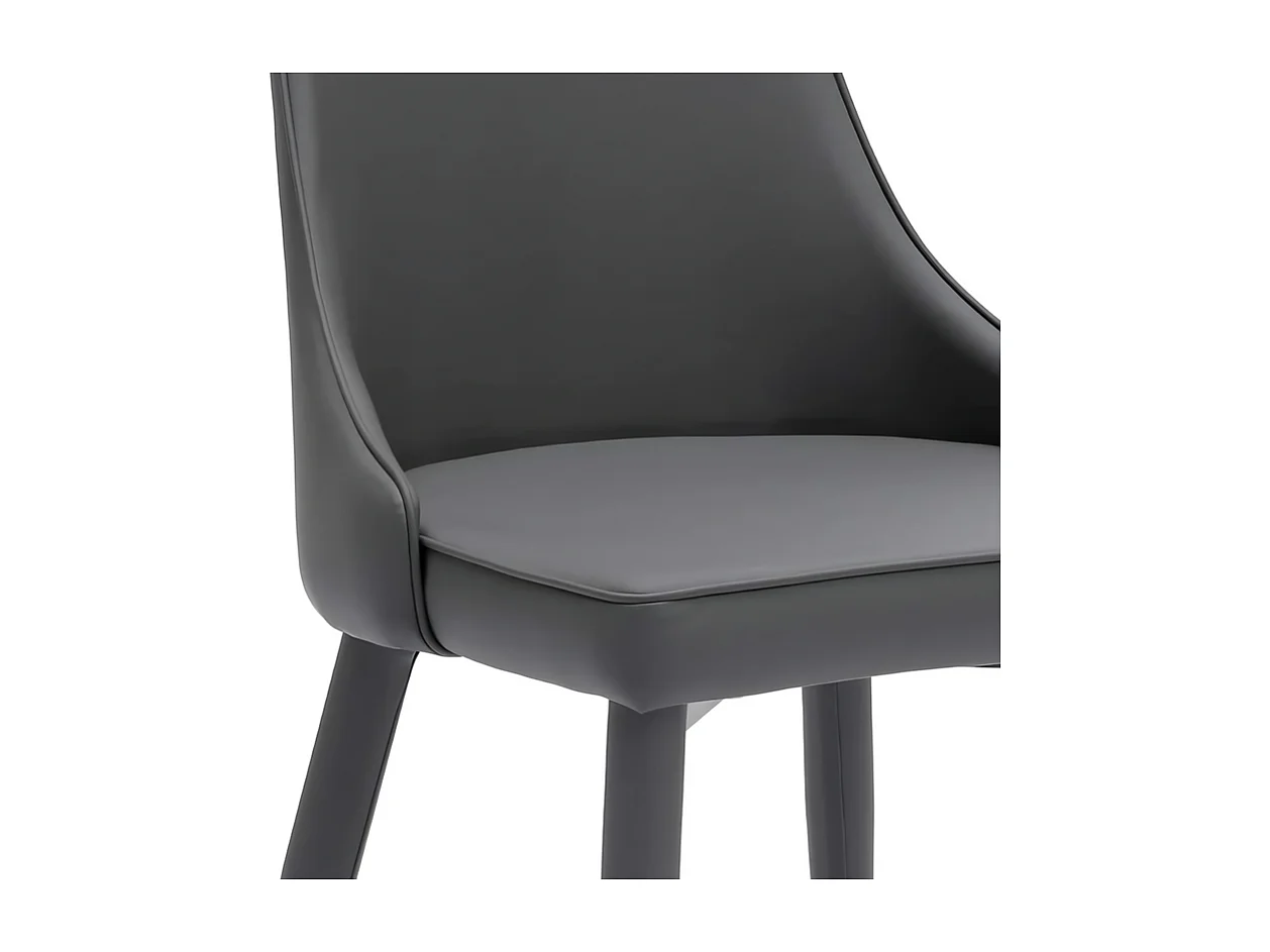Set di 4 sedie imbottite in similpelle grigio scuro "Dalia" da pranzo moderne cm 46x46 91h