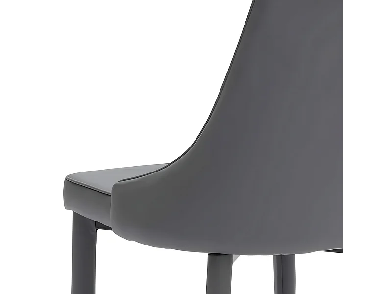 Set di 4 sedie imbottite in similpelle grigio scuro "Dalia" da pranzo moderne cm 46x46 91h