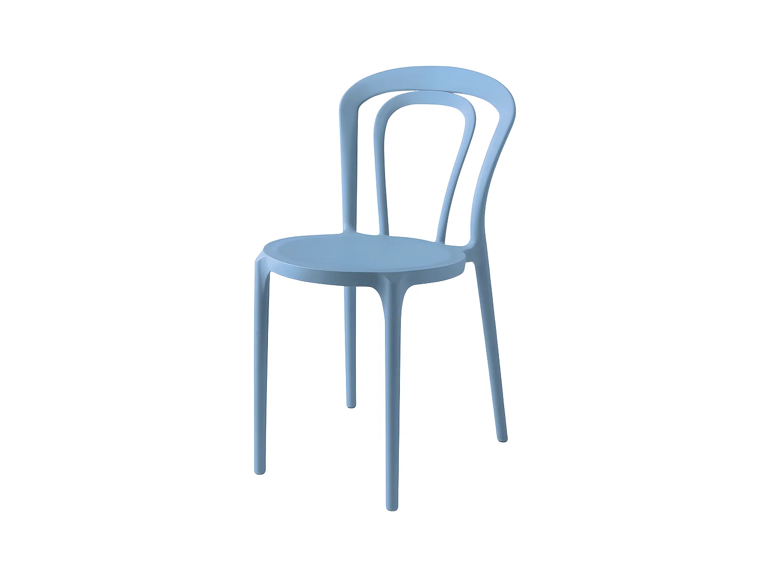 Set di 2 sedie azzurre moderne "Caffè" in polipropilene impilabili per esterno e interno cm 53x53 83h